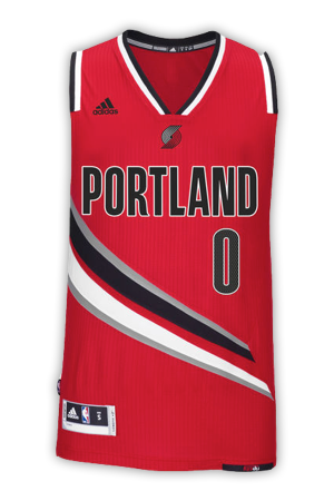 portland trail blazers jersey history